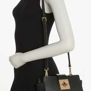 Valentino By Mario Valentino, Black Leather Shoulder Bag